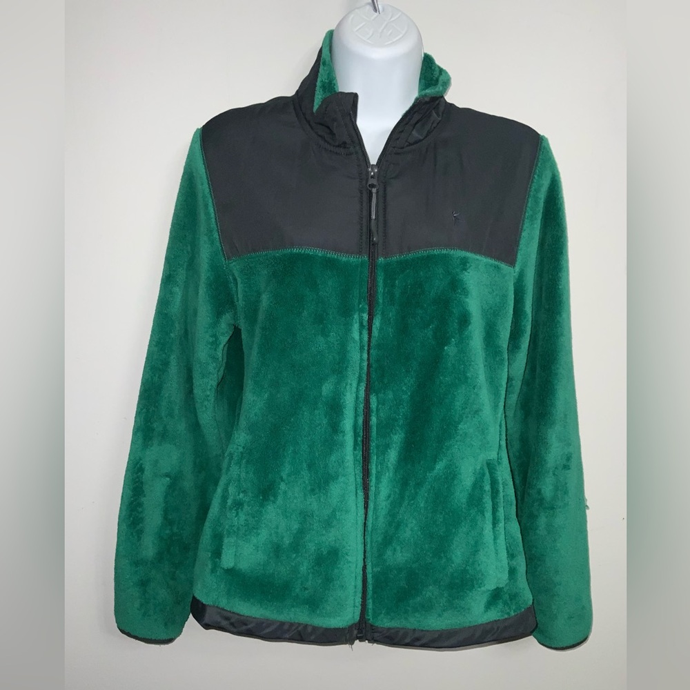 Danskin Cozy Green and Black Teddy Jacket Sz S - Picture 3 of 11